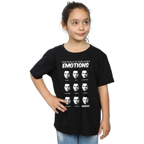 Vêtements Fille T-shirts manches longues The Big Bang Theory Sheldon Emotions Noir