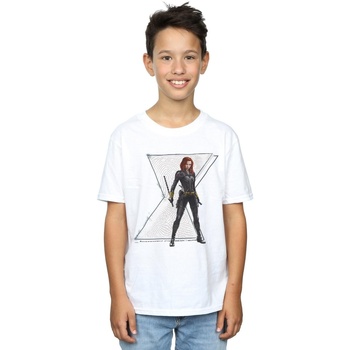 Vêtements Garçon T-shirts manches courtes Marvel Black Widow Movie Natasha Logo Blanc