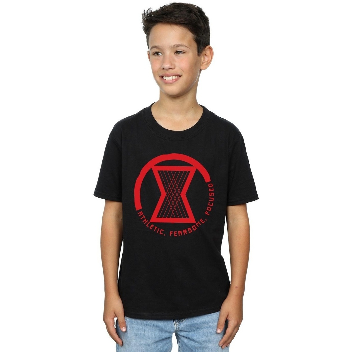 Vêtements Garçon T-shirts manches courtes Marvel Black Widow Movie Athletic Logo Noir