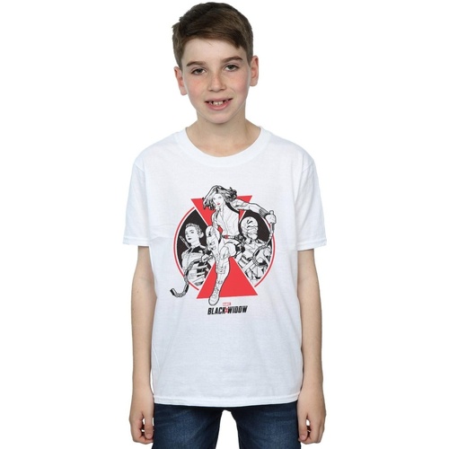 Vêtements Garçon T-shirts manches courtes Marvel Black Widow Movie Character Badge Blanc