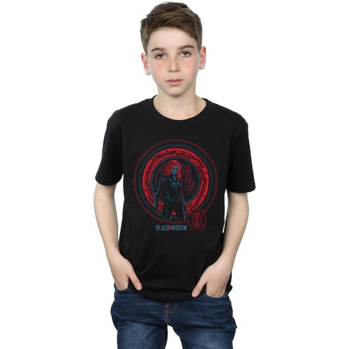 Vêtements Garçon T-shirts manches courtes Marvel Black Widow Movie Computer Globe Noir