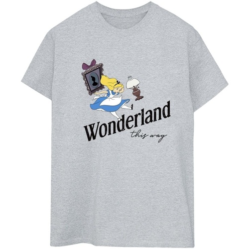 Vêtements Femme T-shirts manches longues Disney Alice In Wonderland This Way Gris