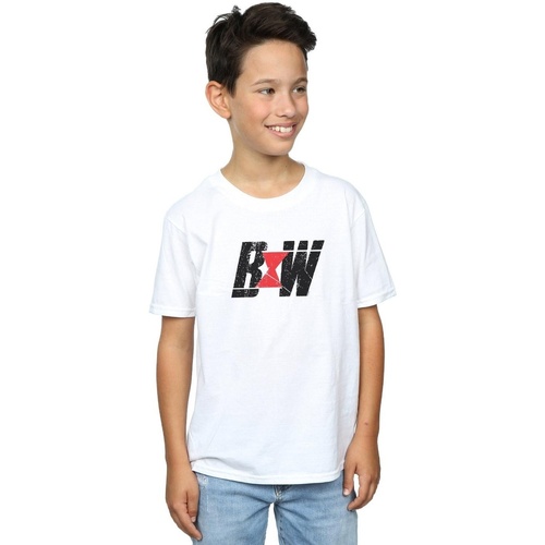 Vêtements Garçon T-shirts manches courtes Marvel Black Widow Movie Initial Logo Blanc