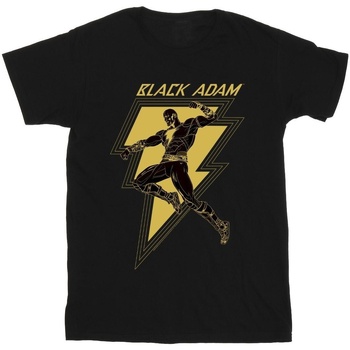 Vêtements Fille T-shirts manches longues Dc Comics Black Adam Golden Bolt Chest Noir