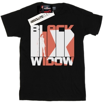Vêtements Fille T-shirts manches longues Marvel Black Widow Movie Bars Logo Noir