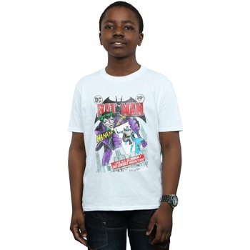 Vêtements Garçon T-shirts manches courtes Dc Comics Batman Joker Playing Card Cover Blanc