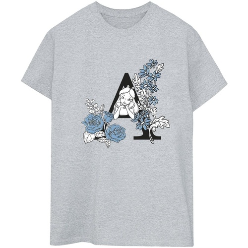 Vêtements Femme T-shirts manches longues Disney Alice In Wonderland Letter A Gris