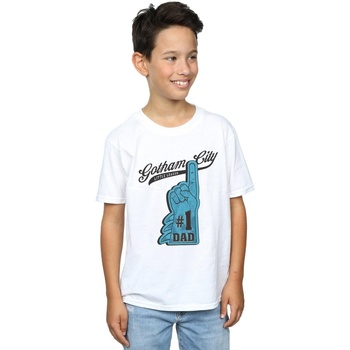 Vêtements Garçon T-shirts manches courtes Dc Comics Batman Number One Dad Blanc