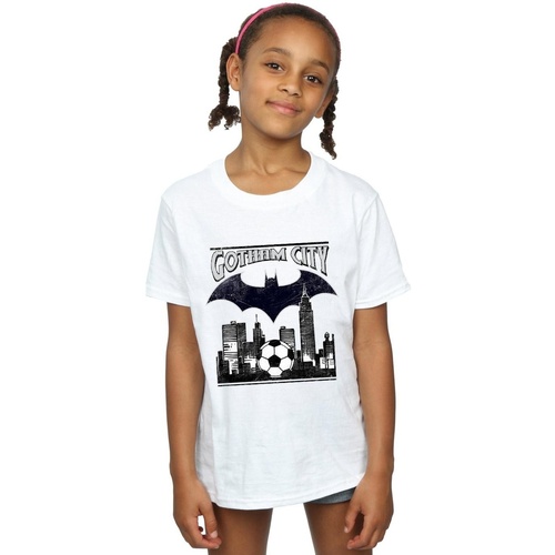 Vêtements Fille T-shirts manches longues Dc Comics Batman Football Gotham City Blanc