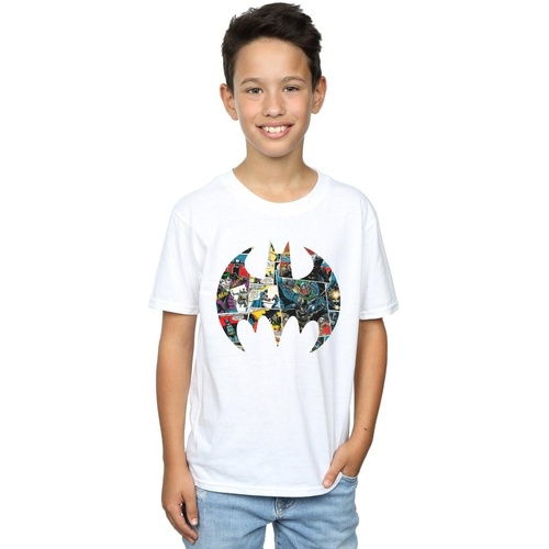 Vêtements Garçon T-shirts manches courtes Dc Comics Batman Comic Book Logo Blanc