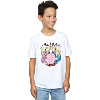 Vêtements Garçon T-shirts manches courtes Dc Comics Harley Quinn Mad Love Blanc