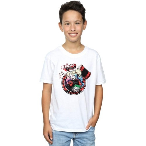 Vêtements Garçon T-shirts manches courtes Dc Comics Harley Quinn Joker Patch Blanc