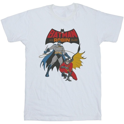 Vêtements Garçon T-shirts manches courtes Dc Comics Batman And Robin Blanc