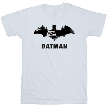 Vêtements Garçon T-shirts manches courtes Dc Comics Batman Black Stare Logo Blanc