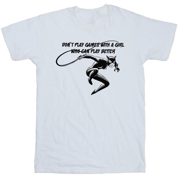 Vêtements Garçon T-shirts manches courtes Dc Comics Catwoman Don't Play Games Blanc