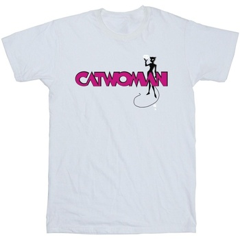 Vêtements Garçon T-shirts manches courtes Dc Comics Batman Catwoman Logo Blanc
