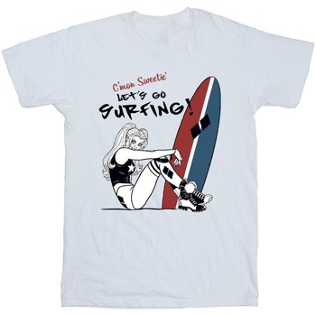 Vêtements Garçon T-shirts manches courtes Dc Comics Harley Quinn Let's Go Surfing Blanc
