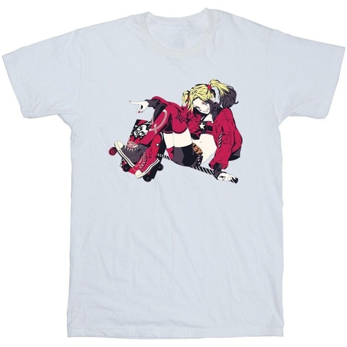 Vêtements Garçon T-shirts manches courtes Dc Comics Harley Quinn Rollerskates Blanc