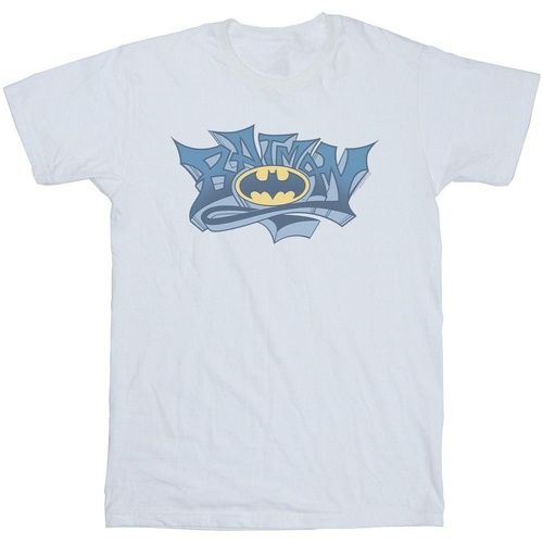 Vêtements Garçon T-shirts manches courtes Dc Comics Batman Graffiti Logo Blanc