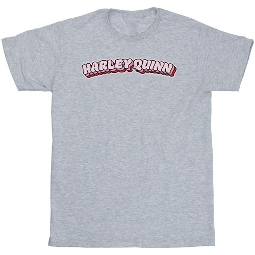 Vêtements Fille T-shirts manches longues Dc Comics Batman Harley Quinn Logo Gris