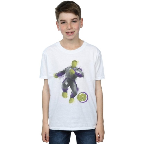 Vêtements Garçon T-shirts manches courtes Marvel Avengers Endgame Painted Hulk Blanc