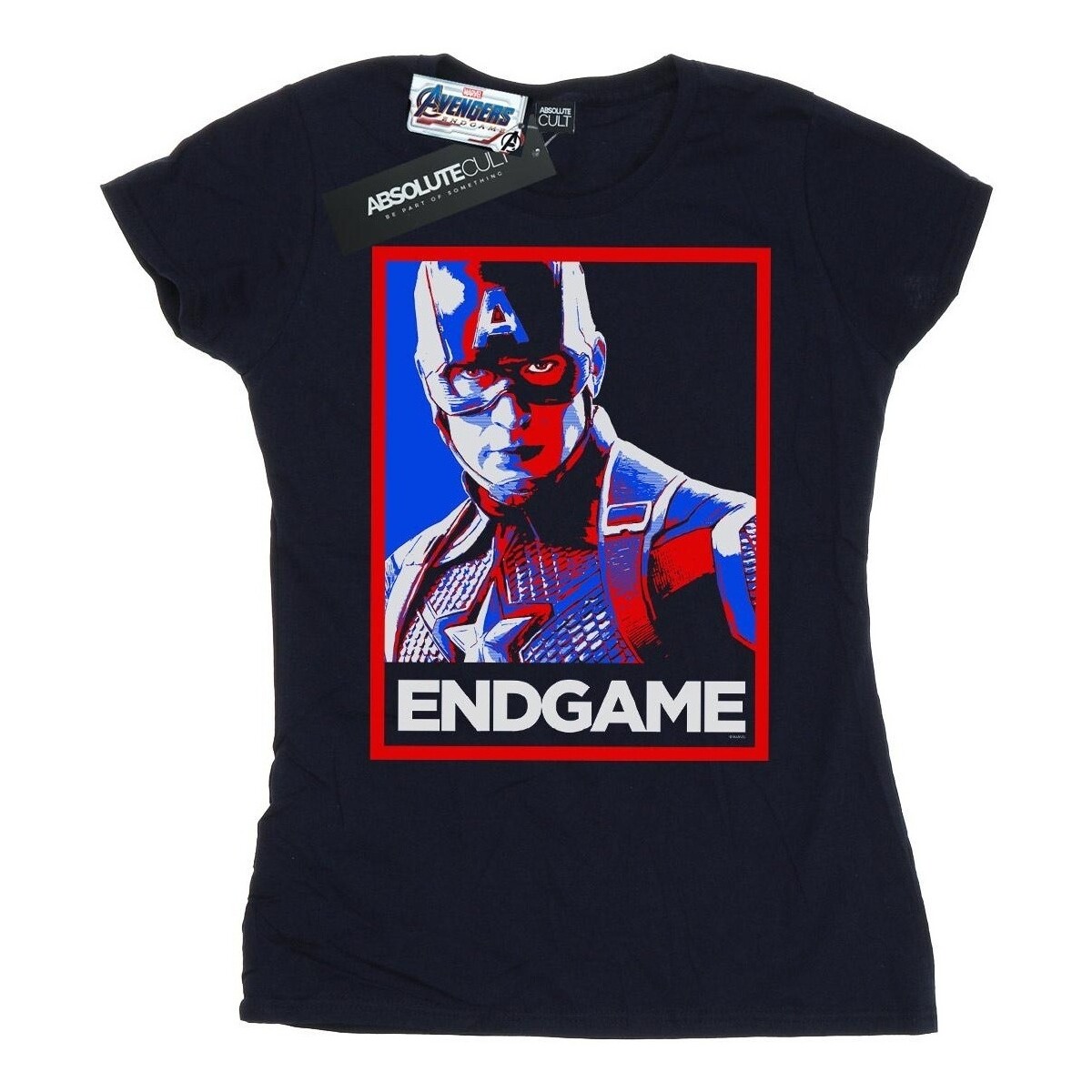 Vêtements Femme T-shirts manches longues Marvel Avengers Endgame Captain America Poster Bleu