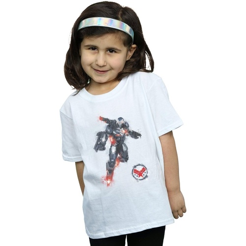 Vêtements Fille T-shirts manches longues Marvel Avengers Endgame Painted War Machine Blanc