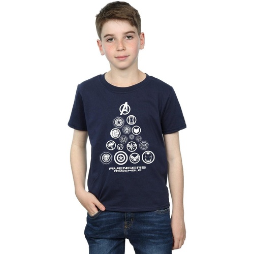 Vêtements Garçon T-shirts manches courtes Marvel Avengers Endgame Pyramid Icons Bleu