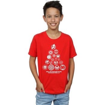 Vêtements Garçon T-shirts manches courtes Marvel Avengers Endgame Pyramid Icons Rouge