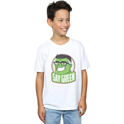 Vêtements Garçon T-shirts manches courtes Marvel Avengers Endgame Hulk Say Green Blanc
