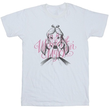 Vêtements Garçon T-shirts manches courtes Disney Alice In Wonderland In A World Of My Own Blanc