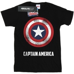 Vêtements Homme T-shirts manches longues Marvel Captain America Shield Text Noir