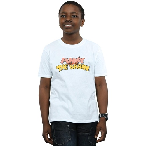 Vêtements Garçon T-shirts manches courtes Animaniacs Pinky And The Brain Logo Blanc