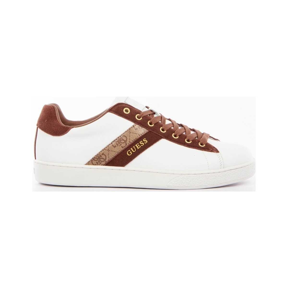 Chaussures Homme Baskets basses Guess logo 4G Blanc