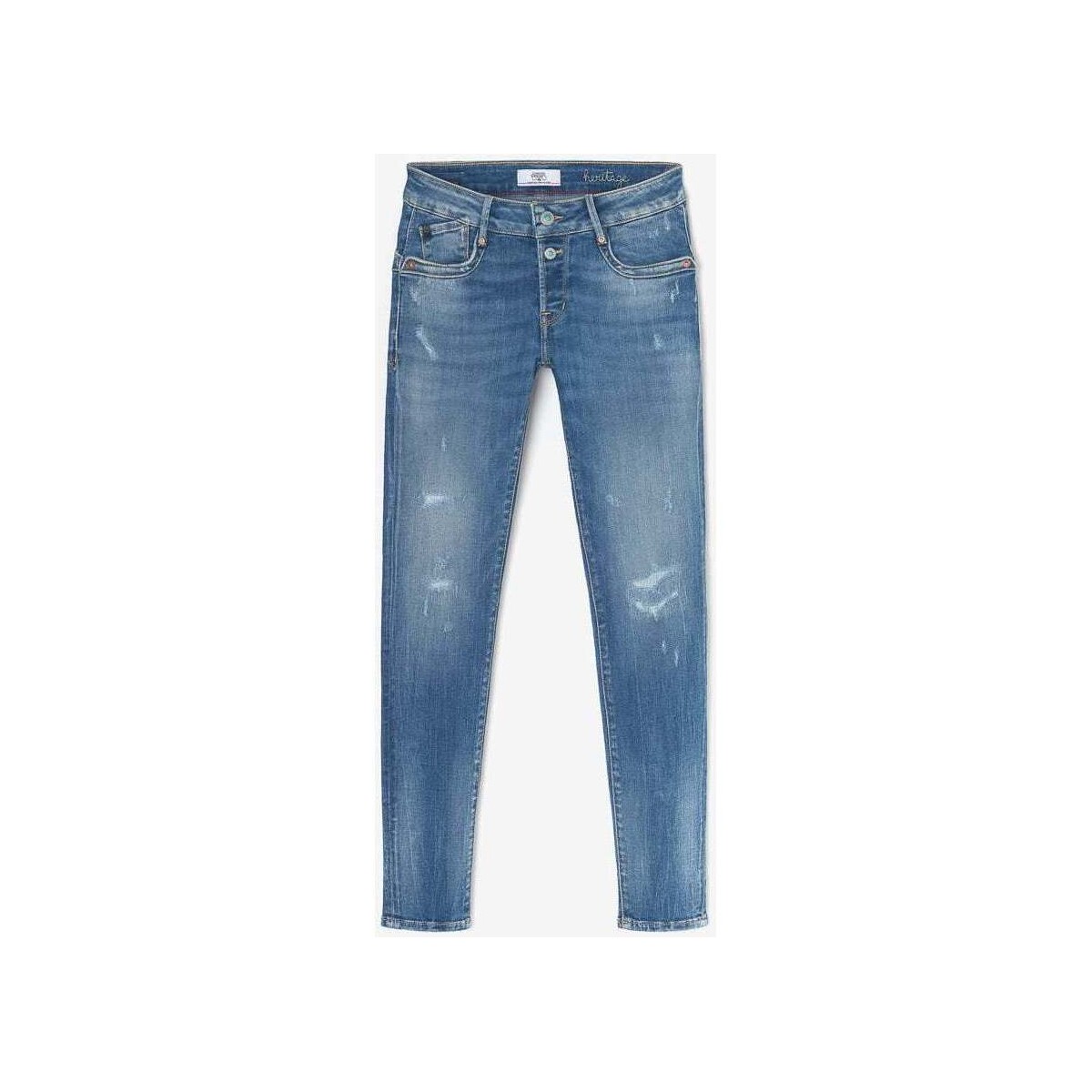 Vêtements Femme Jeans Le Temps des Cerises Thais pulp slim 7/8ème jeans destroy bleu Bleu