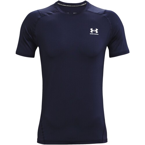 Vêtements Homme T-shirts manches courtes Under Armour Hoodie HeatGear T-shirt ajusté à manches courtes Bleu