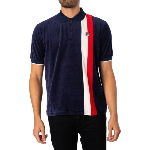 Vêtements Homme Settanta Track Jacket Fila Polo en velours à blocs de couleurs Terra Bleu