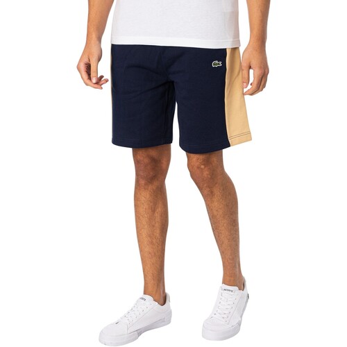 Vêtements Homme Shorts peplum / Bermudas Lacoste Short de survêtement color block Bleu