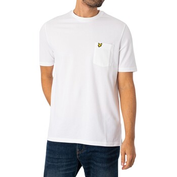Lyle & Scott T-shirt décontracté uni avec poche en piqué Blanc