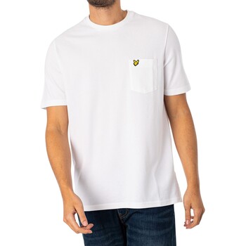 Lyle & Scott T-shirt décontracté uni avec poche en piqué Blanc