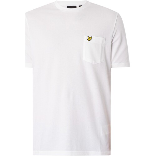 Vêtements Homme Derbies & Richelieu Lyle & Scott T-shirt décontracté uni avec poche en piqué Blanc
