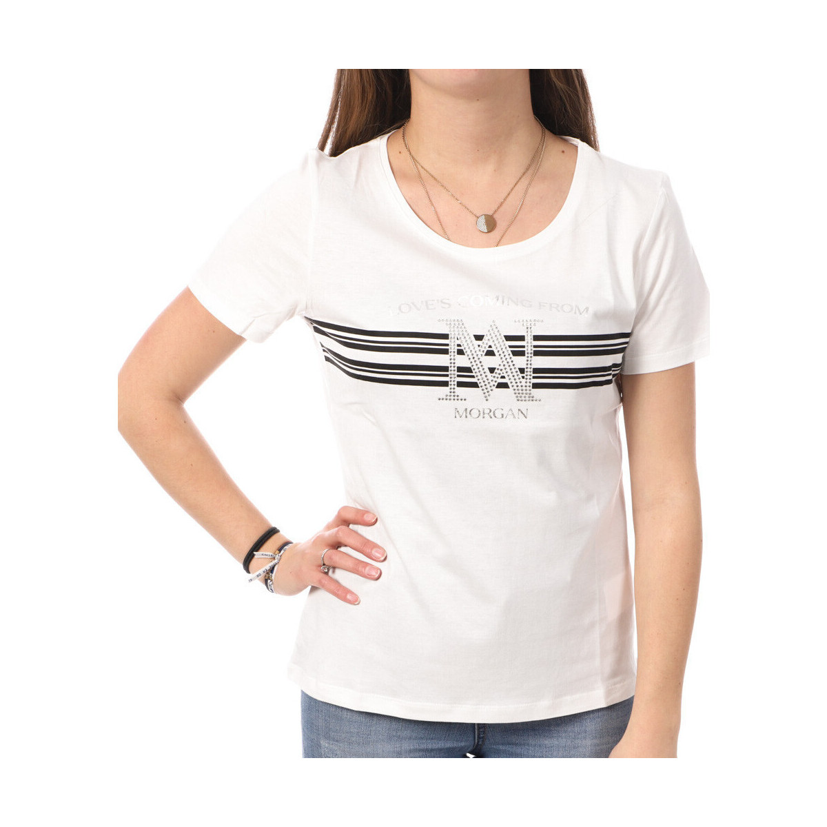 Vêtements Femme T-shirts & Polos Morgan 241-DONNA Blanc