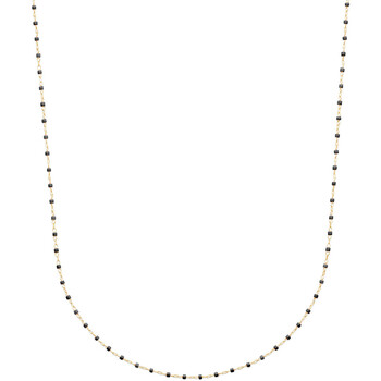 Sacs femme à moins de 70 Femme Colliers / Sautoirs Brillaxis Collier  perles de Miyuki noires plaqué or Jaune