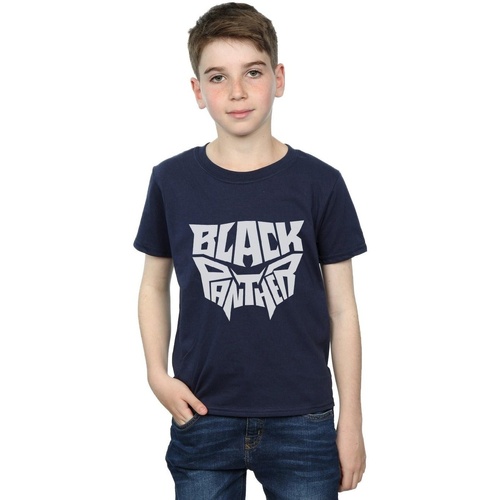 Vêtements Garçon T-shirts manches courtes Marvel Black Panther Worded Emblem Bleu