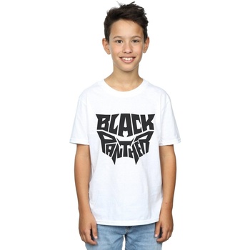 Vêtements Garçon T-shirts manches courtes Marvel Black Panther Worded Emblem Blanc