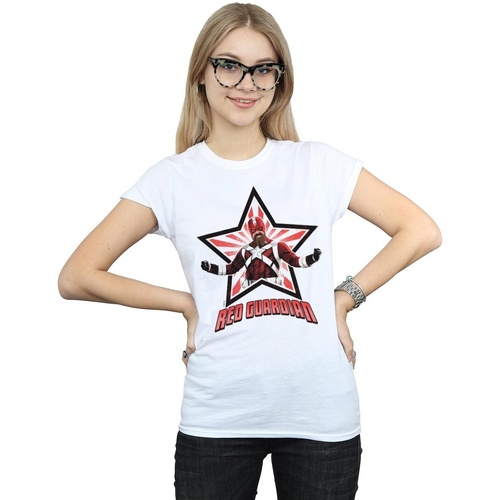 Vêtements Femme T-shirts manches longues Marvel Black Widow Movie Red Guardian Star Blanc