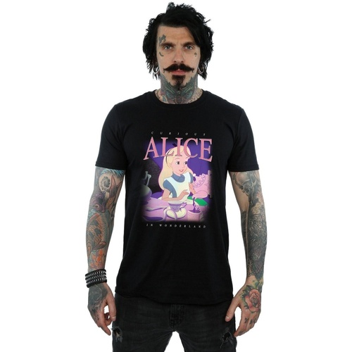 Vêtements Homme T-shirts manches longues Disney Alice in Wonderland Montage Noir