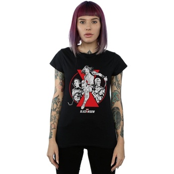 Vêtements Femme T-shirts manches longues Marvel Black Widow Movie Character Badge Noir