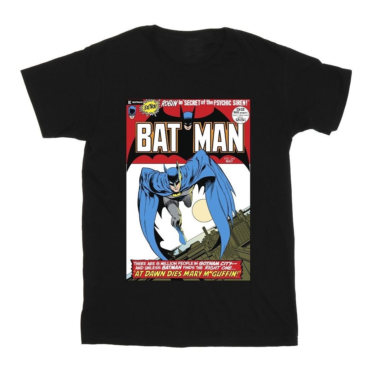 Vêtements Fille T-shirts manches longues Dc Comics Running Batman Cover Noir