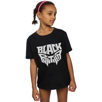 Vêtements Fille T-shirts manches longues Marvel Black Panther Worded Emblem Noir